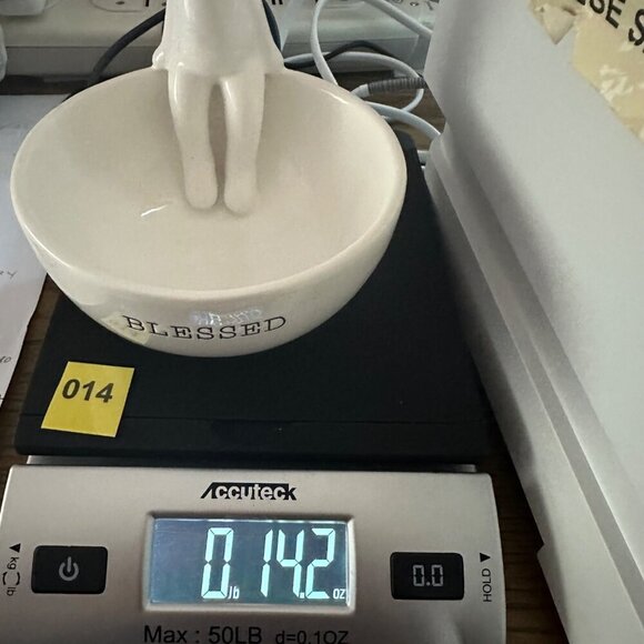 Mud Pie Blessed White Ceramic Bunny Bowl Easter Farmhouse Candy Trinket Dish - Picture 9 of 11